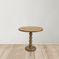 21 Inch Side End Table Round Top Stacked Ball Post Natural Brown Mango Wood - The Urban Port UPT-277205