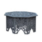 Nesting Coffee Tables Set of 2 Handcrafted Carved Cut Out Floral Motifs Antique White and Gray - The Urban Port UPT-277207