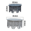 Nesting Coffee Tables Set of 2 Handcrafted Carved Cut Out Floral Motifs Antique White and Gray - The Urban Port UPT-277207