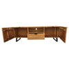 Aza 59 Inch Handcrafted TV Console with Drawer Natural Brown Acacia Wood Cabinet - The Urban Port UPT-277208