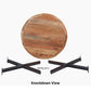 Kuri 41 Inch Handcrafted Live Edge Round Dining Table with a Natural Brown Acacia Wood Top and Black Iron Legs By The Urban Port UPT-282967