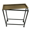 Aurelia 20 Inch Artisanal Side End Table Hammered Tray Top Antique Bronze Industrial Black Iron Frame by The Urban Port