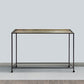 Aurelia 48 Inch Console Sofa Table Artisanal Hammered Antique Bronze Tray Top Industrial Black Iron Frame By The Urban Port UPT-286692