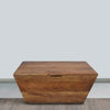 36 Inch Handcrafted Modern Farmhouse Coffee Table Geometric Angled Square 1 Drawer Walnut Mango Wood The Urban Port UPT-293095