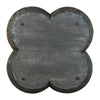 36 Inch Artisanal Classic Coffee Table Clover Leaf Drum Shaped Mango Wood Frame Gray By The Urban Port UPT-293346