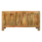 54 Inch Sideboard Console with 3 Grooved Cabinet Doors Iron Handles Natural Brown Mango Wood By The Urban Port UPT-293351