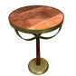 13 Inch Drink End Table Etched Design Martini Glass Shape Antique Brass and Brown by The Urban Port UPT-293501