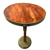 13 Inch Drink End Table Etched Design Martini Glass Shape Antique Brass and Brown by The Urban Port UPT-293501