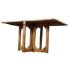 62 Inch Rectangular Dining Table Handcrafted Natural Mango Wood with Magnetic Catchers By The Urban Port UPT-294094