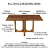 62 Inch Rectangular Dining Table Handcrafted Natural Mango Wood with Magnetic Catchers By The Urban Port UPT-294094