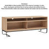 60 Inch Modern TV Media Entertainment Console 4 Compartments Metal Frame Base Light Oak Brown By The Urban Port UPT-294321