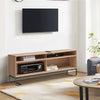 60 Inch Modern TV Media Entertainment Console 4 Compartments Metal Frame Base Light Oak Brown By The Urban Port UPT-294321