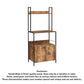 66 Inch Industrial Style 3 Tier Kitchen Baker Rack with Storage Cabinet Rustic Brown Black Metal Frame By The Urban Port UPT-294325