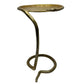 22 Inch Side End Table Handcrafted Textured Snake Skin Pattern Base Brass Aluminum The Urban Port UPT-295598