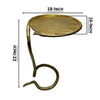 22 Inch Side End Table Handcrafted Textured Snake Skin Pattern Base Brass Aluminum The Urban Port UPT-295598