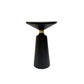 Fawn 20 Inch Side End Table Black Mango Wood Round Top with Pedestal Base Shiny Brass Support The Urban Port UPT-295602