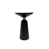 Fawn 20 Inch Side End Table Black Mango Wood Round Top with Pedestal Base Shiny Brass Support The Urban Port UPT-295602