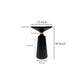 Fawn 20 Inch Side End Table Black Mango Wood Round Top with Pedestal Base Shiny Brass Support The Urban Port UPT-295602