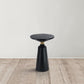 Fawn 20 Inch Side End Table Black Mango Wood Round Top with Pedestal Base Shiny Brass Support The Urban Port UPT-295602