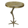 19 Inch Side End Table Antique Brass Aluminum Cast Round Top with Handcrafted Textured Crane Leg Stem The Urban Port UPT-295603