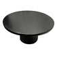 Zoe 30 Inch Round Coffee Table with Pedestal Base Sleek Modern Silhouette Matte Black Powder Coated MetalnThe Urban Port UPT-295605