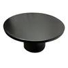 Zoe 30 Inch Round Coffee Table with Pedestal Base Sleek Modern Silhouette Matte Black Powder Coated MetalnThe Urban Port UPT-295605