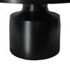 Zoe 30 Inch Round Coffee Table with Pedestal Base Sleek Modern Silhouette Matte Black Powder Coated MetalnThe Urban Port UPT-295605