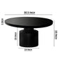 Zoe 30 Inch Round Coffee Table with Pedestal Base Sleek Modern Silhouette Matte Black Powder Coated MetalnThe Urban Port UPT-295605