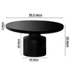 Zoe 30 Inch Round Coffee Table with Pedestal Base Sleek Modern Silhouette Matte Black Powder Coated MetalnThe Urban Port UPT-295605