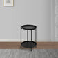 15 Inch Modern Side End Table Metal Round Tray Top Foldable Legs Black The Urban Port UPT-295808