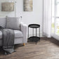 15 Inch Modern Side End Table Metal Round Tray Top Foldable Legs Black The Urban Port UPT-295808