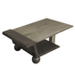 34 Inch Coffee Table Handcrafted Natural Brown Mango Wood Modern Contemporary Design Base The Urban Port UPT-296151