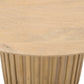 Sejo Dining Table 45 Inch Round Top with Fluted Padestal Base Natural Brown Mango Wood By The Urban Port UPT-296156