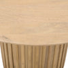 Sejo Dining Table 45 Inch Round Top with Fluted Padestal Base Natural Brown Mango Wood By The Urban Port UPT-296156