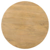 Sejo Dining Table 45 Inch Round Top with Fluted Padestal Base Natural Brown Mango Wood By The Urban Port UPT-296156