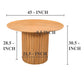 Sejo Dining Table 45 Inch Round Top with Fluted Padestal Base Natural Brown Mango Wood By The Urban Port UPT-296156