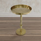 Ara 12 Inch Side End Table Vintage Sleek Pillar Base Round Tray Top Oxidized Antique Brass The Urban Port UPT-297049