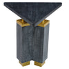 20 Inch Modern Side End Table Handcrafted Triangular Shape Gold Brass Trim Sandblasted Black By The Urban Port UPT-297333