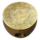 Nala 23 Inch Coffee Table Low Round Drum Shape with Unique Hollow Center Antique Brass Aluminum By The Urban Port UPT-298832