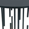 Neci 20 Inch Side End Table Round Matte Black Tray Top Modern Rod Supports with Brass Base By The Urban Port UPT-298835