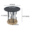 Neci 20 Inch Side End Table Round Matte Black Tray Top Modern Rod Supports with Brass Base By The Urban Port UPT-298835