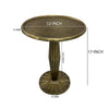 12 Inch Side End Drink Table Fancy Fluted Base Round Top Antique Brass The Urban Port UPT-298837