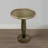 12 Inch Side End Drink Table Fancy Fluted Base Round Top Antique Brass The Urban Port UPT-298837