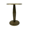 12 Inch Side End Drink Table Fancy Fluted Base Round Top Antique Brass The Urban Port UPT-298837