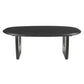 43 Inch Coffee Table Handcrafted Acacia Wood Cut Out Rounded Panel Legs Black The Urban Port UPT-299122