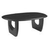 43 Inch Coffee Table Handcrafted Acacia Wood Cut Out Rounded Panel Legs Black The Urban Port UPT-299122