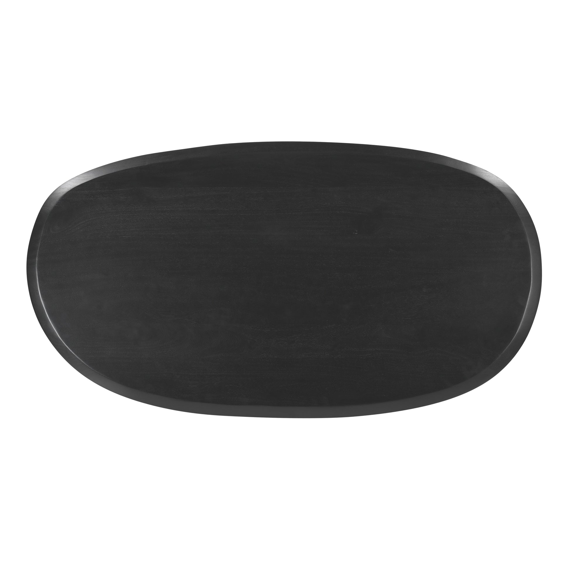 43 Inch Coffee Table Handcrafted Acacia Wood Cut Out Rounded Panel Legs Black The Urban Port UPT-299122