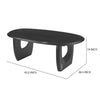 43 Inch Coffee Table Handcrafted Acacia Wood Cut Out Rounded Panel Legs Black The Urban Port UPT-299122