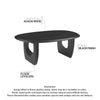 43 Inch Coffee Table Handcrafted Acacia Wood Cut Out Rounded Panel Legs Black The Urban Port UPT-299122