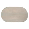 38 Inch Coffee Table Oblong Mango Wood Top with a Modern Ball Leg Washed White The Urban Port UPT-299124